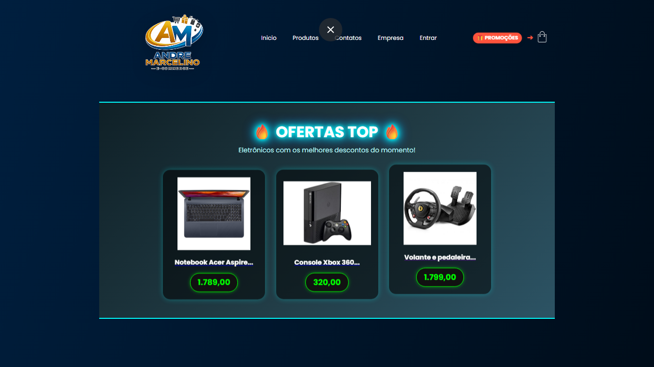 Mini Loja Virtual — Andre Marcelino Store 🎮